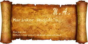 Marinkor Abdiás névjegykártya